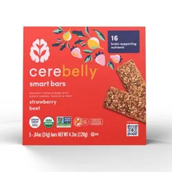 Cerebelly Organic Strawberry Beet Smart Snack Bars - 5pk