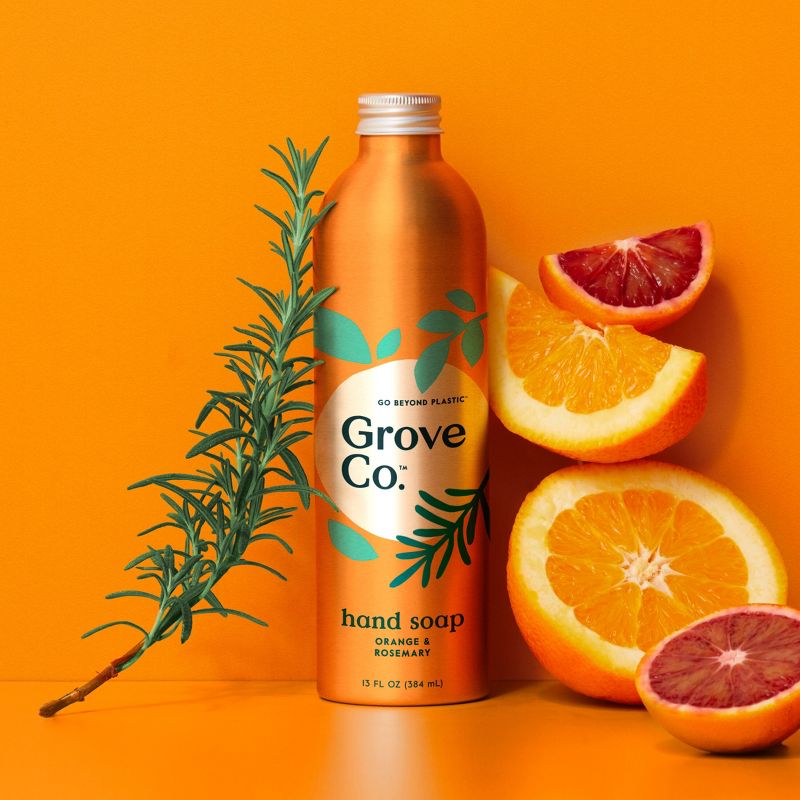 Grove Co. Orange &#38; Rosemary Hand Soap - Aluminum Bottle - 13 fl oz, 4 of 8