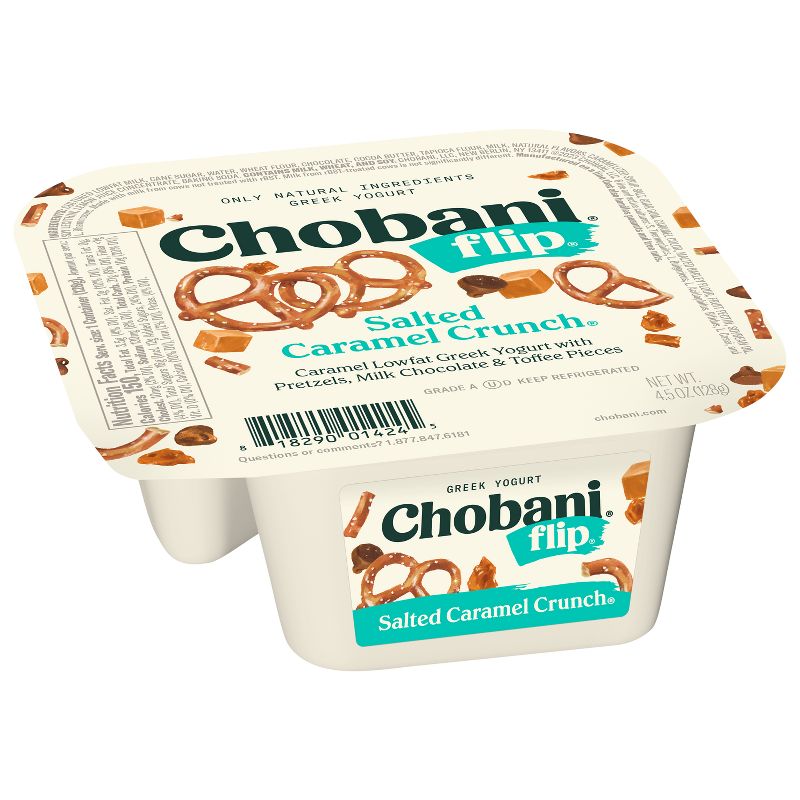 Chobani Flip Low-Fat Salted Caramel, Chocolate and Toffee Crunch Greek Yogurt - 4.5oz, 4 of 8