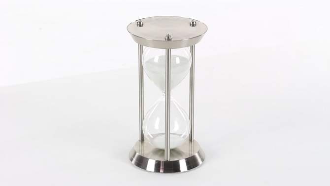 New Traditional Iron and Glass 60-Minute Hourglass (12") - Olivia & May, 2 of 5, play video