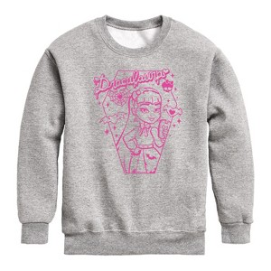 Boys' - Monster High - Draculara Pink Graphic Long Sleeve Fleece Sweatshirt - 1 of 4