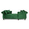 GDFStudio Harrisville Modern Glam Tufted Velvet Chaise Lounge with Accent Throw Pillow - 2 of 4