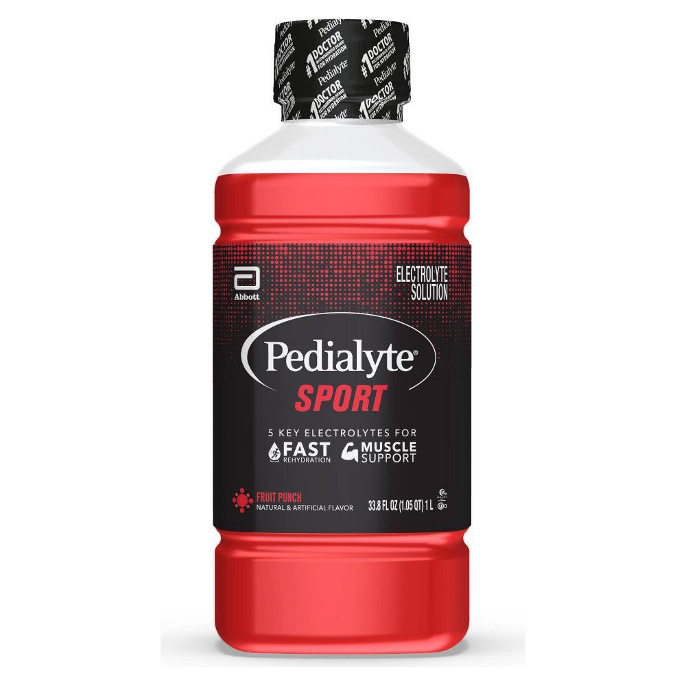 Pedialyte Sport Electrolyte Solution Hydration Drink - Fruit Punch - 33.8 fl oz