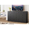Coucheta 61" 12-Drawer Dresser with Power Outlet - Wood Storage Dresser for Bedroom, 2 AC Outlets + 2 USB Ports, Multi-Size Drawer Organizer - 3 of 4