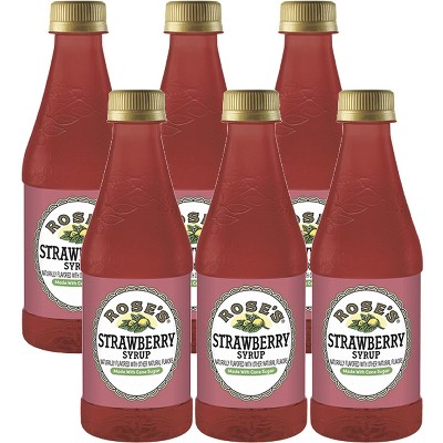 Rose’s Strawberry Syrup 6 Pack 12 OZ Bottle, | Perfect for Cocktails, Beverages, and Mixers