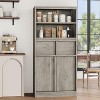 51" Tall Bathroom Cabinet with Doors & 2 Drawers, Freestanding Storage Organizer for Bathroom, Kitchen, Living Room - 3 of 4