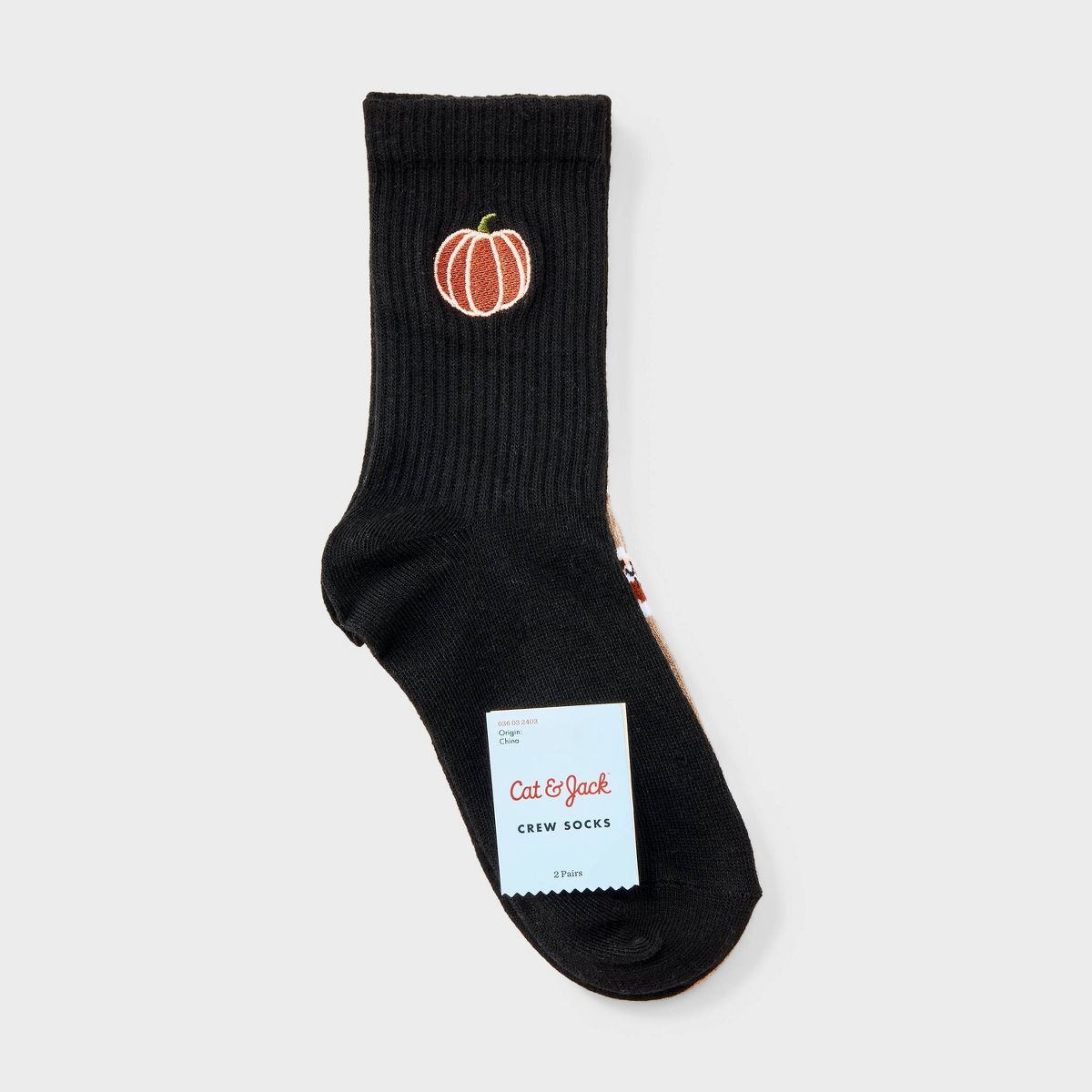 Girls' 2pk Halloween Pumpkin & Ghost Socks - Cat & Jack™ - thumbnail 2