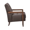 CAVINAS Leather Upholstered Accent Chair,Modern Arm Chairs with Solid Wood Arms and Legs for Bedroom,Reading Room - 4 of 4