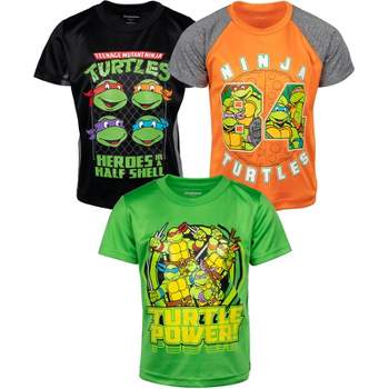 Teenage Mutant Ninja Turtles Leonardo Michelangelo Raphael Big Boys 3 Pack  T-Shirts White / Gray / Green 14-16