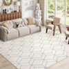 Washable Rugs for Living Room Modern Checkered Floor Mats with Non Slip Backing Non Shedding Soft Bedroom Rug Foldable Indoor Carpet for Office Dorm - 3 of 4