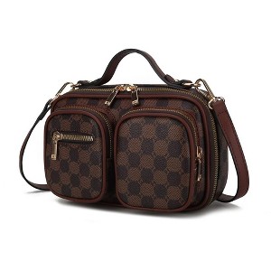 MKF Collection Jolene Vegan Leather Multi Pocket Crossbody Bag by Mia K- Coffee - 1 of 4