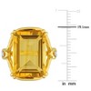 EVERLY JEWELRY | Yellow Silver 10 3/4 ct TGW Octagon-Cut Citrine and White Topaz Solitaire Ring - 3 of 4