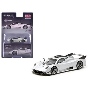 Pagani Huayra R Satin Silver Metallic "Global64" Series 1/64 Diecast Model Car by Tarmac Works - 1 of 4