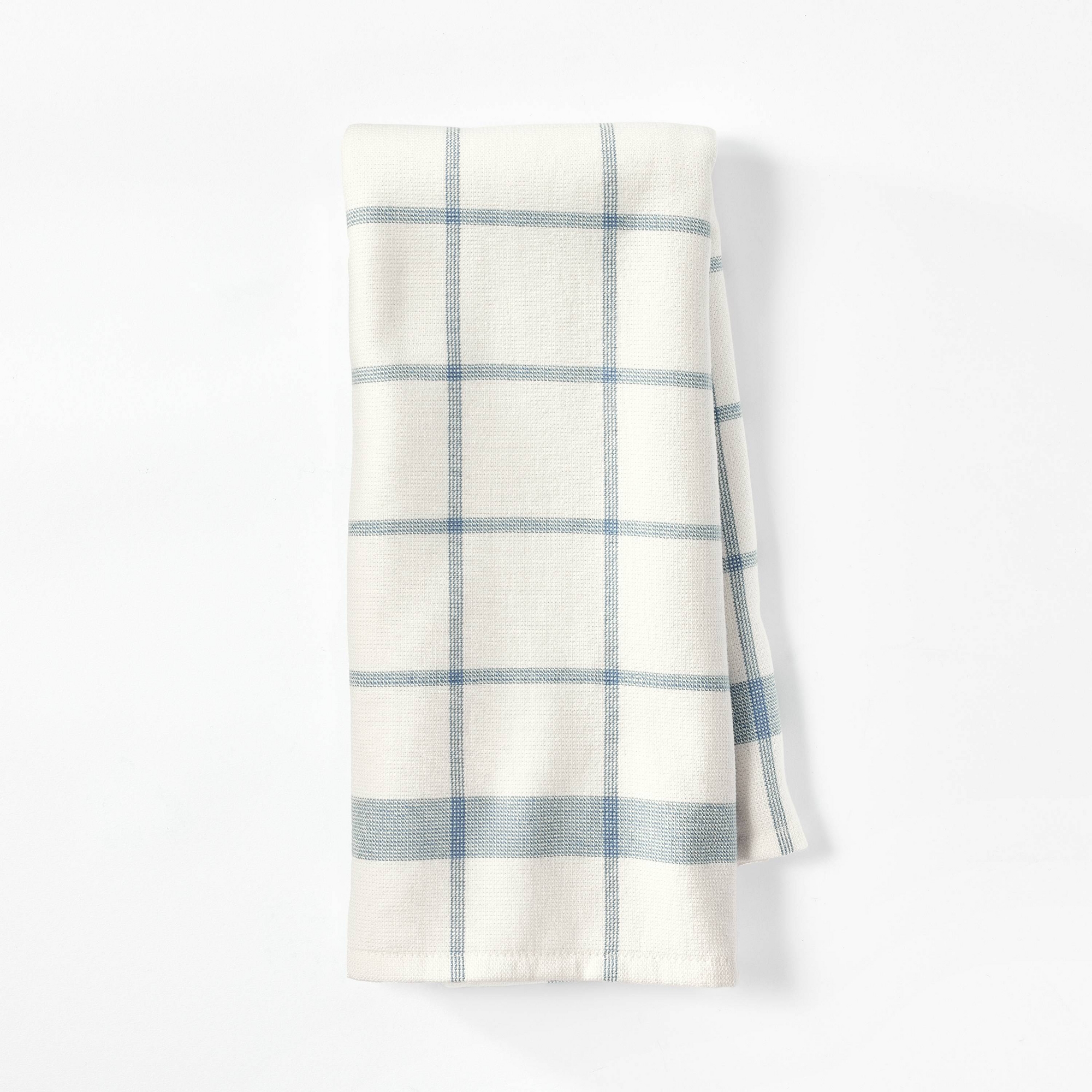 Dual Sided Terry Kitchen Towel Cream/Blue - Figmint™