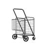 JANSNO Foldable Large Utility Shopping Cart with Brake, Double Basket, 360° Swivel Wheels for Groceries & Laundry - 3 of 4