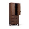 Teamson Home Hatteras Linen Cabinet with Drawers & 2 Rattan Inlay Doors with Adjustable Shelf - 2 of 4