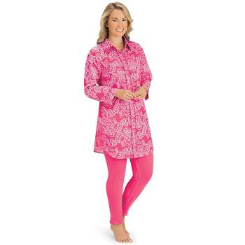 Collections Etc Women's Flannel Shirt and Legging Matching Set