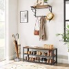 2-in-1 Storage Bench & 3-Tier Shoe Rack - Metal Mesh Shelf Organizer with Seat, Space-Saving for Entryways & Hallways - 3 of 4