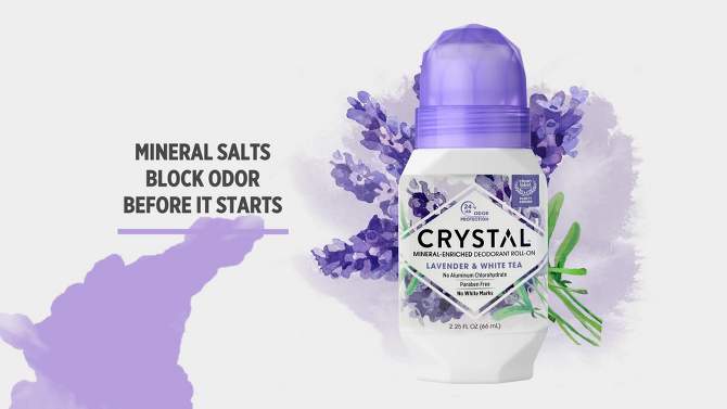 Crystal Mineral Roll-On Deodorant - Lavender &#38; White Tea - 2.25 fl oz/3pk, 2 of 10, play video