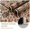 Rugs for Living Room Washable, Soft Vintage Large Bedroom Rug Boho Low Pile Non-Slip Area Rugs Farmhouse Indoor Floor Carpet for Bedroom - 4 of 4