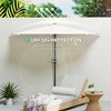 Aghana Digitals Cream White Half Patio Umbrella with Solar Light, UPF 30+ Vented Design, Crank - 4 of 4