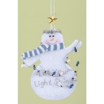 Roman Let Your Light Shine Inspirational Snowman Christmas Ornament