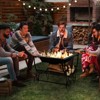 Tangkula 21.5" Fire Pit & Firewood Log Rack Outdoor Square Firepit & Firewood Holder with Spark Screen Rolling Wheels - 3 of 4