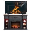 SinCiDo Farmhouse 54" W LED Fireplace TV Cabinet w/ 7 Lighting Colors,Freestanding Electric Fireplace Heater, 4 Adjustable Shelves & 2 Drawers - 2 of 4