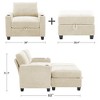 Hyleory Chenille Storage Accent Chair with Ottoman,Upholstered Comfy Sofa Armrest chair for Living Room Bedroom - 4 of 4