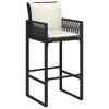 vidaXL Garden Bar Stool Black, Cream White - 4 of 4