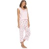 Casual Nights Women's Sleeveless Floral Lace Capri Pajama Set - 2 of 4
