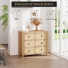 Natural Rattan Drawer Dresser - Freestanding Storage Cabinet with Anti-Tip Design, Extra Deep Drawers, Robot Vacuum-Friendly & Child-Safe Furniture - 4 of 4