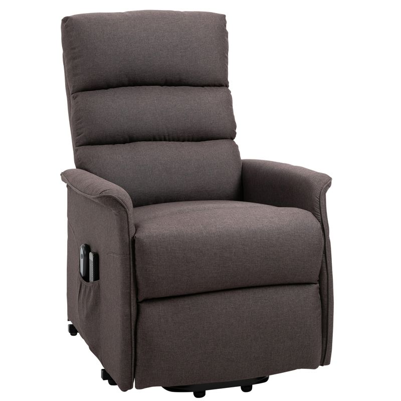 HOMCOM Power Lift Assist Recliner Chair for Elderly with Remote Control, Linen Fabric Upholstery, 4 of 9