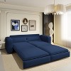 TiramisuBest 93" King Size 3-in-1 Convertible Sleeper Sofa Bed with Chaise Lounge and 2 Lumbar Pillows,Beige - 4 of 4