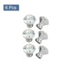 Unique Bargains Clear Sparkle Crystal Cabinet Cupboard Drawer Door Round Pull Knob Handle Silver 1.2"x1.3" 6Pcs - 4 of 4