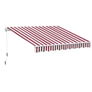 Resenkos Patio Awning, Outdoor Sun Shade Shelter Cover Awnings,10' x 8' Retractable Awning, Patio Awnings, Sunshade Shelter w/ Manual Crank Handle, - 1 of 4