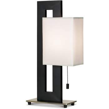 360 Lighting Floating Square Modern Accent Table Lamp 20 1/2" High Black Open Rectangular Frame with Table Top Dimmer White Box Shade for Living Room