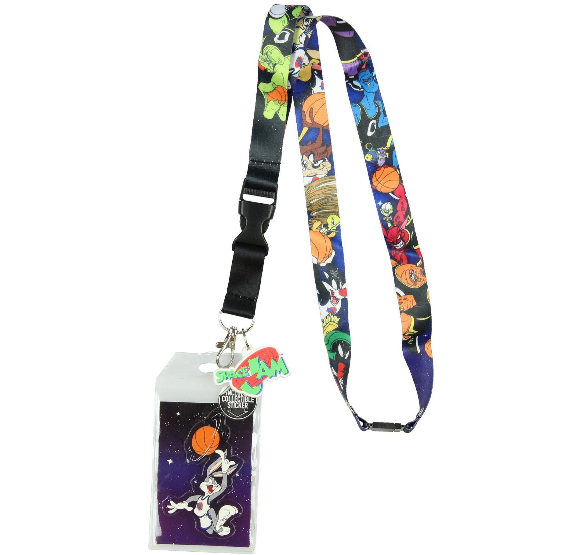 Space Jam Character Lanyard ID Holder With Mask Rubber Charm And Sticker