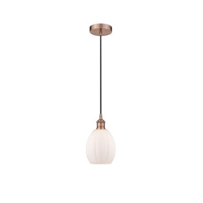 Eaton - 1 Light Cord Hung Mini Pendant In Industrial Style-10.75 Inches Tall and 5.5 Inches Wide