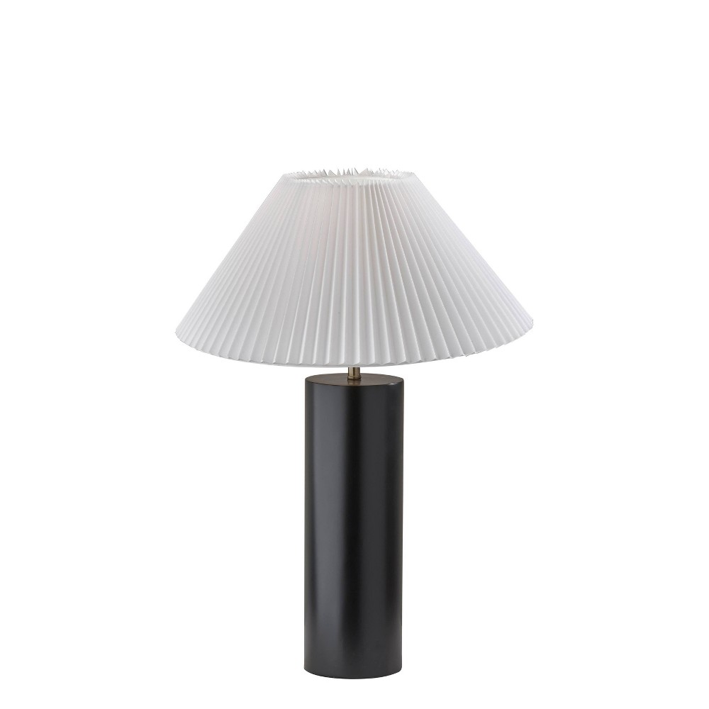 Photos - Floodlight / Street Light Adesso Marta Table Lamp Black: ETL Listed, 25.5" Height, Polyester Bell Sh 