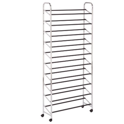 Honey-Can-Do 30 Pair Chrome Rolling Shoe Tower