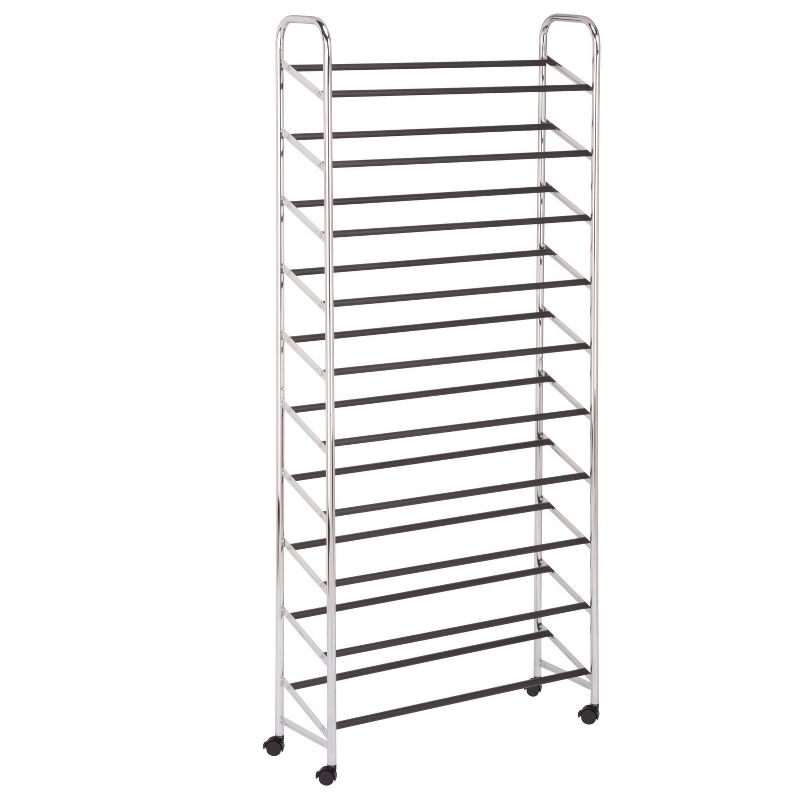Honey-Can-Do 30 Pair Chrome Rolling Shoe Tower, 1 of 7