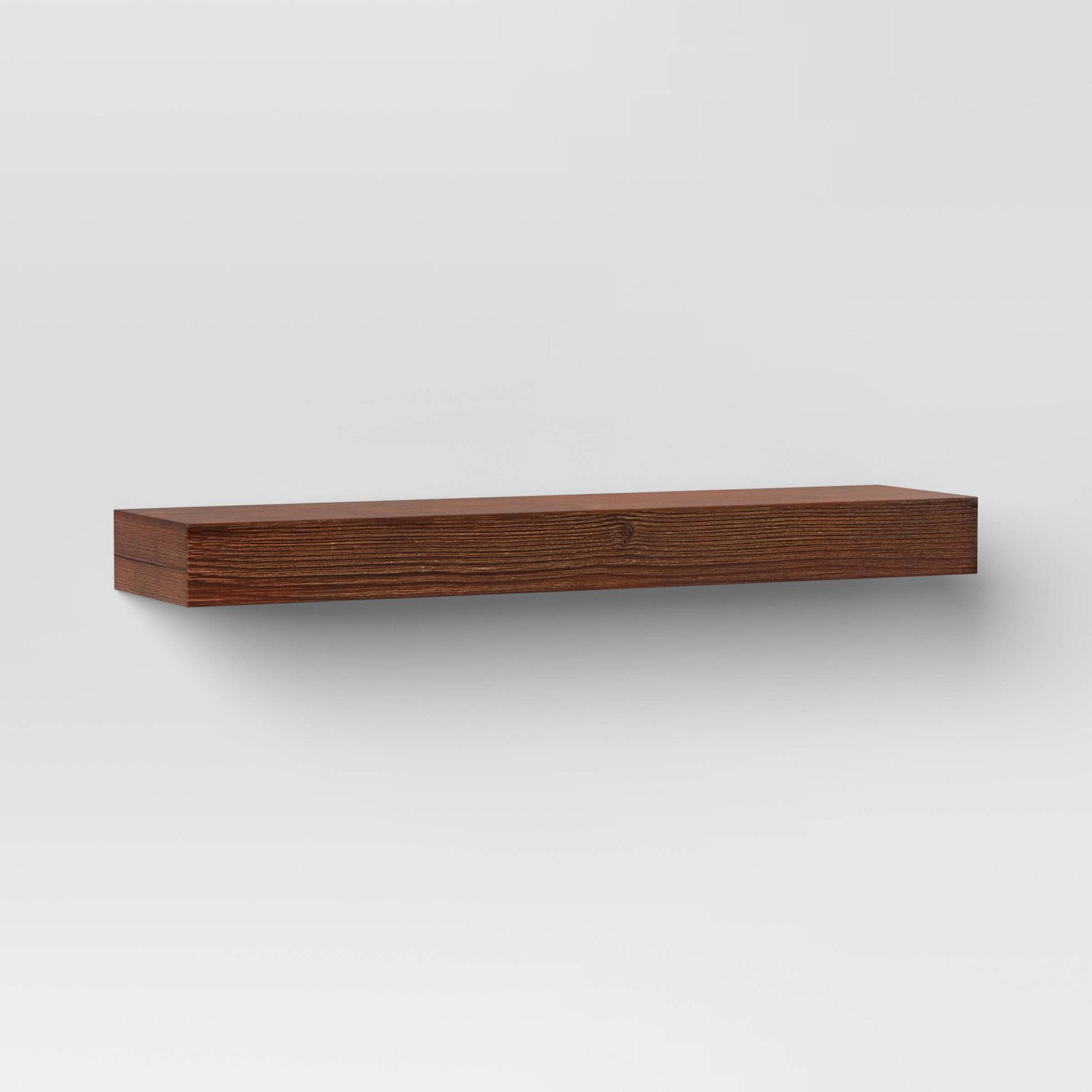24" Floating Dark Wood Shelf Walnut Brown - Threshold™: Wall-Mounted, Open Shelving