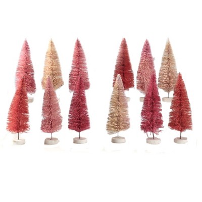 Christmas 6.0" Pink Hue Trees Bottle Brush  -  Decorative Sculptures