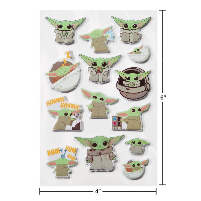 14ct Star Wars Baby Yoda Puffy Stickers, 2 of 5