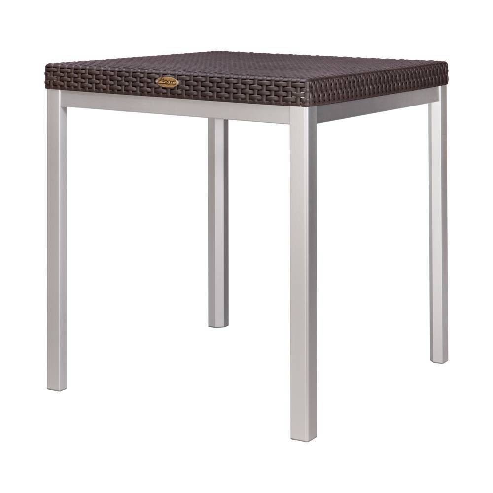 Russ Rattan Square Dining Table with Aluminum Legs - Brown - Lagoon