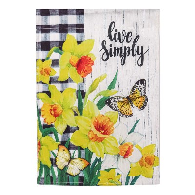 Spring Daffodils Inspirational Check Garden Strie Flag