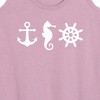 Women's - Instant Message - Nautical Symbols Graphic Racerback Tank - 2 of 4