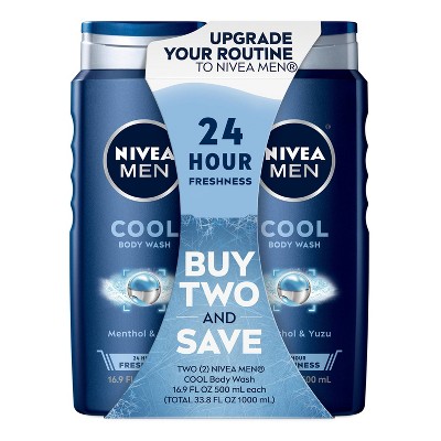 spiegel alledaags procedure Nivea Men Cool Body Wash With Icy Menthol And Yuzu - 2pk/16.9 Fl Oz : Target