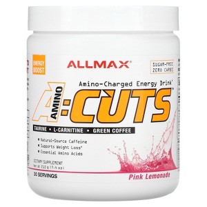 ALLMAX A:CUTS Amino-Charged Energy Drink, Pink Lemonade - 210 g - with Caffeine, Green Coffee Extract, L-Carnitine & 2000 mg of Taurine - Sugar & - 1 of 4
